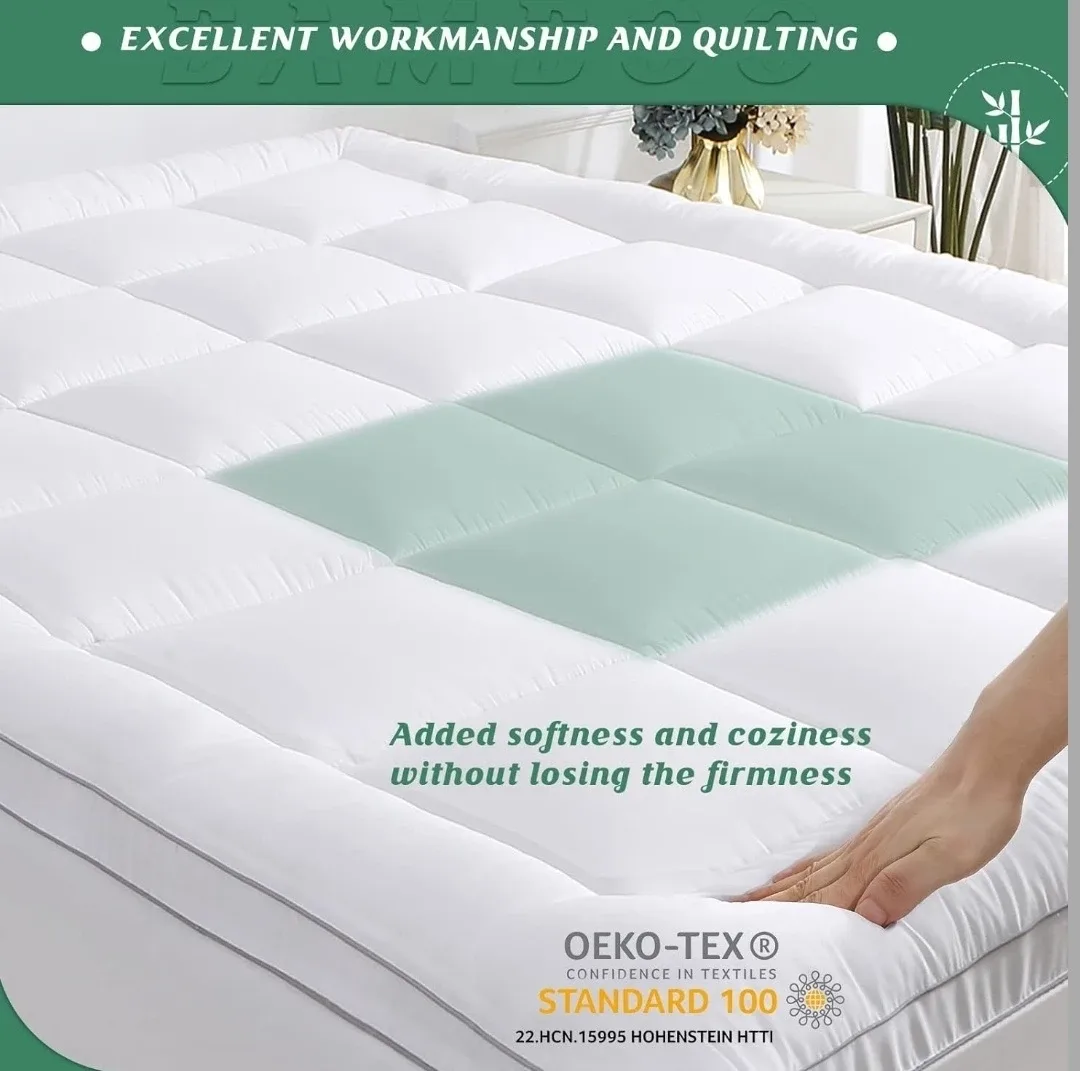 NEW Pillowtop Bamboo Mattress Topper image indicator(4)