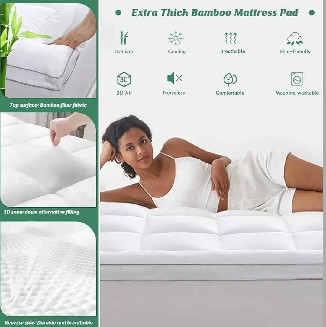 NEW Pillowtop Bamboo Mattress Topper image indicator(5)