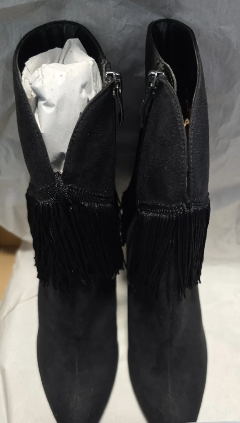 Nina New York Black Fringe Boots - Size 6M - photo 3