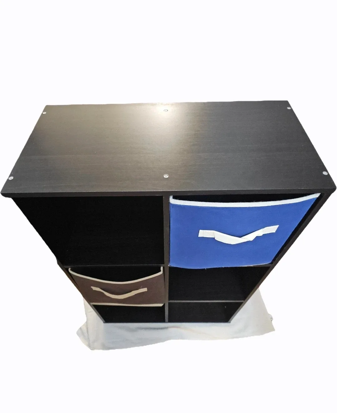 6-Cube Organizer Shelf - Black with two baskets