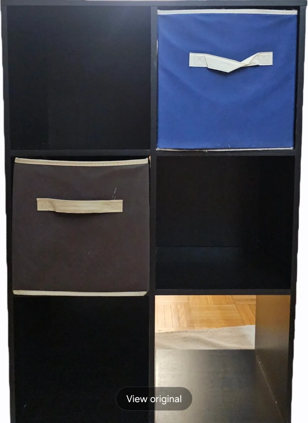 6-Cube Organizer Shelf - Black with two baskets image indicator(2)