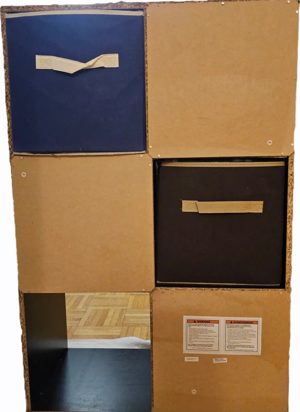 6-Cube Organizer Shelf - Black with two baskets image indicator(5)