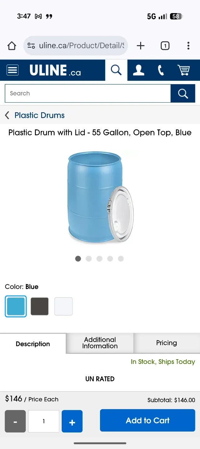 Plastic Shipping Barrels  - 55 Gallon image indicator(5)