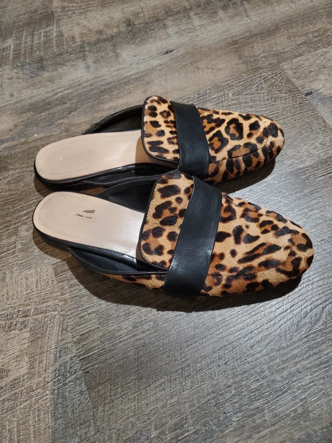 Leopard Print Mules - Size 7.5