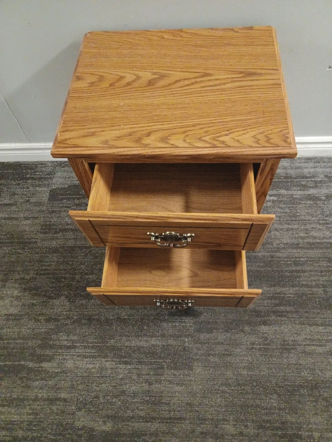 Wood Nightstand with Two Drawers image indicator(4)