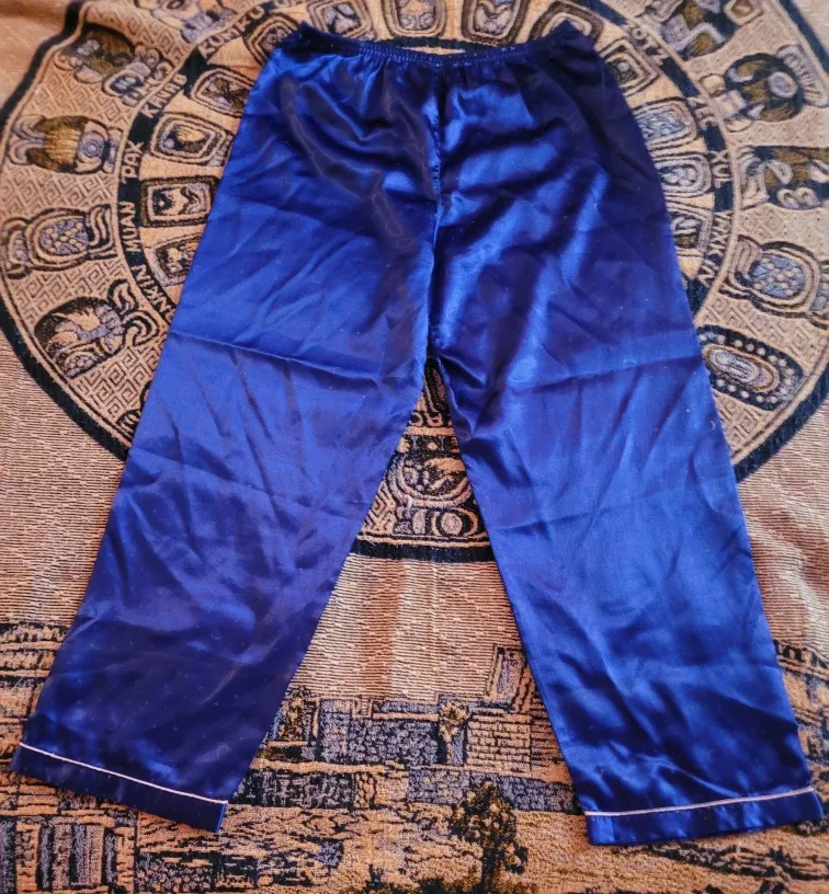 Blue Satin Pajama Set - XXXL image indicator(2)