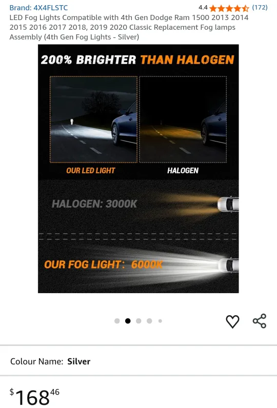 LED Fog Lights Compatible with 4th Gen Dodge Ram image indicator(5)