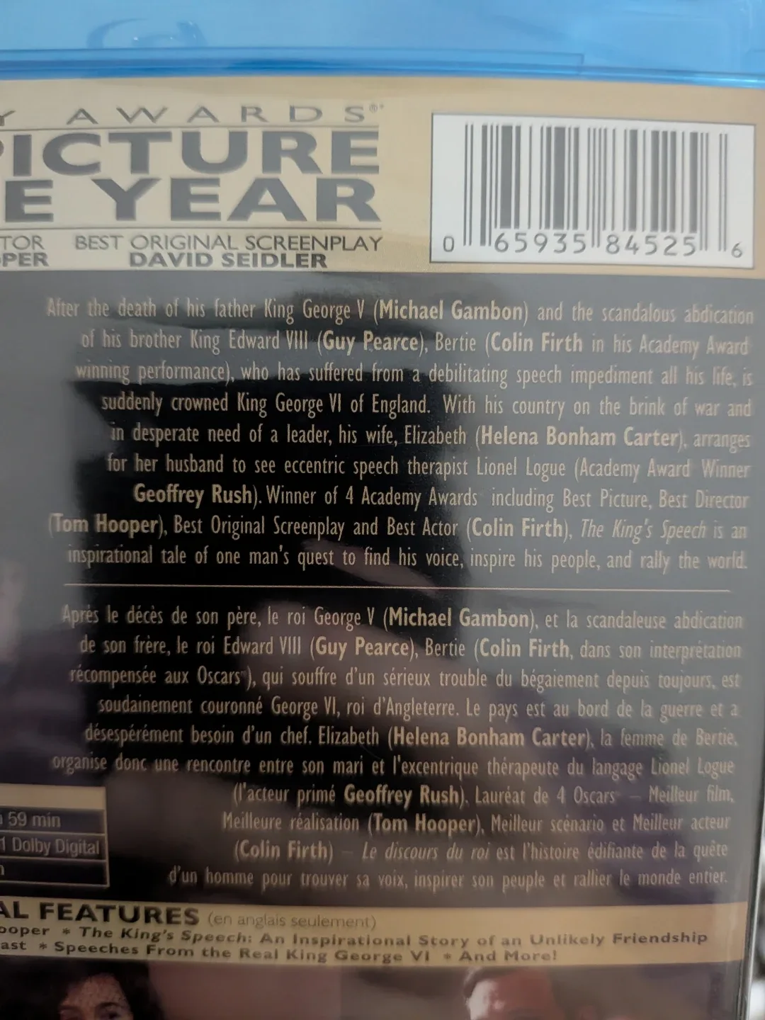 New sealed DVD The King's Speech Blu-ray Academy Award Winner! image indicator(3)