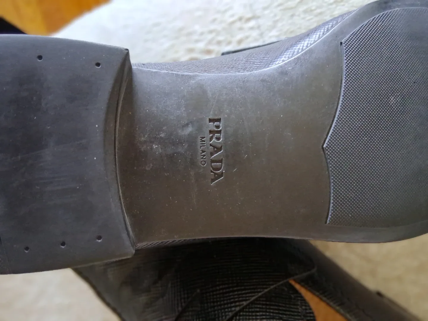 Prada Milano Black Leather Loafers, Size 8.5 image indicator(5)