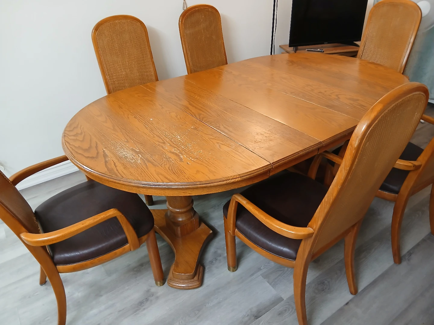 Wooden Dining Table with 6 Chairs