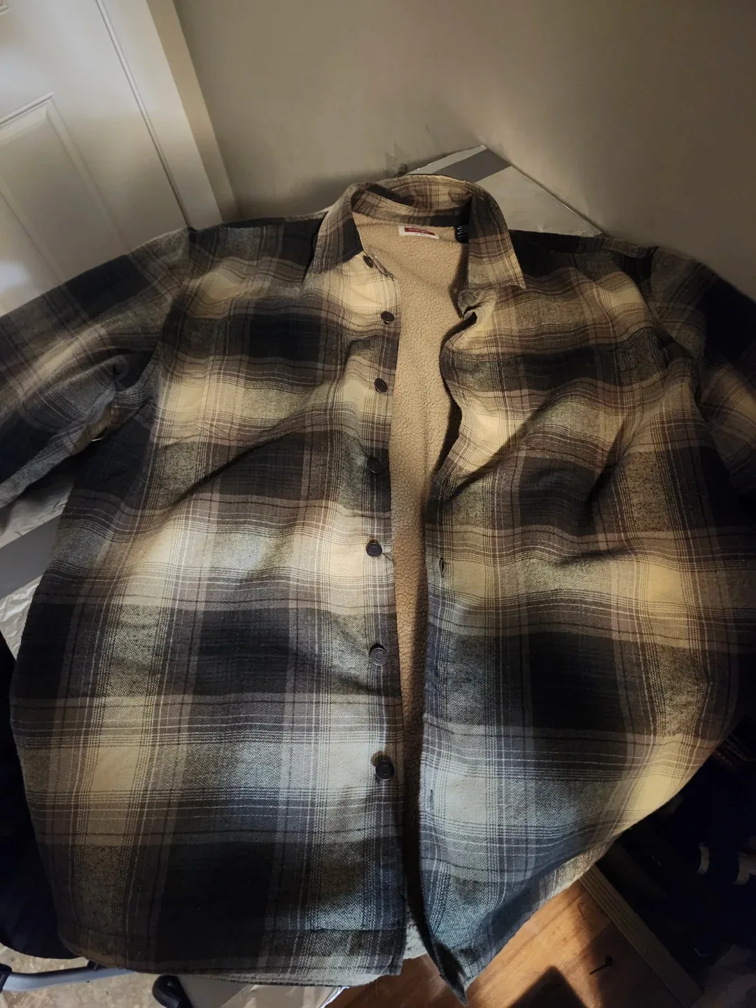 Wrangler Plaid Sherpa-Lined Shirt Jacket XL thumbnail