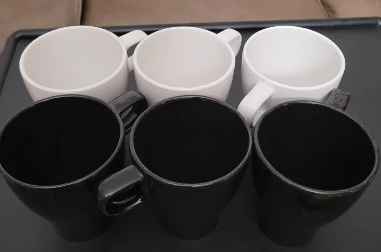 IKEA FÄRGKLAR Mugs - Black & White Set of 6