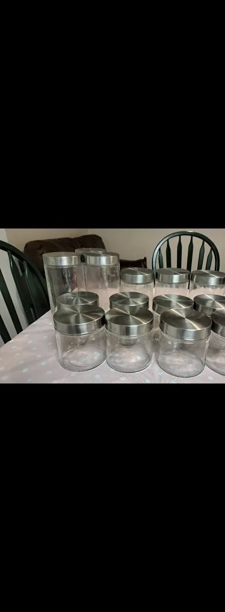 Glass Jars with Silver Lids