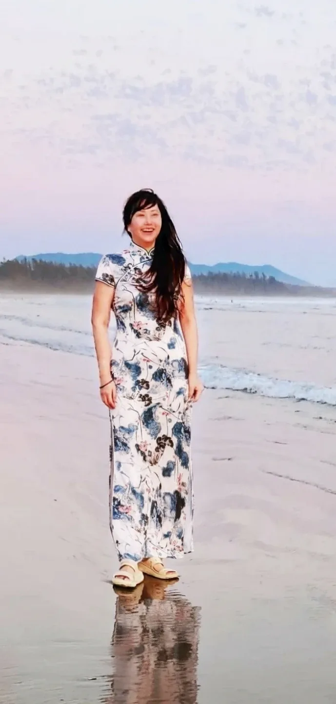 Floral Print Cheongsam Dress-L thumbnail