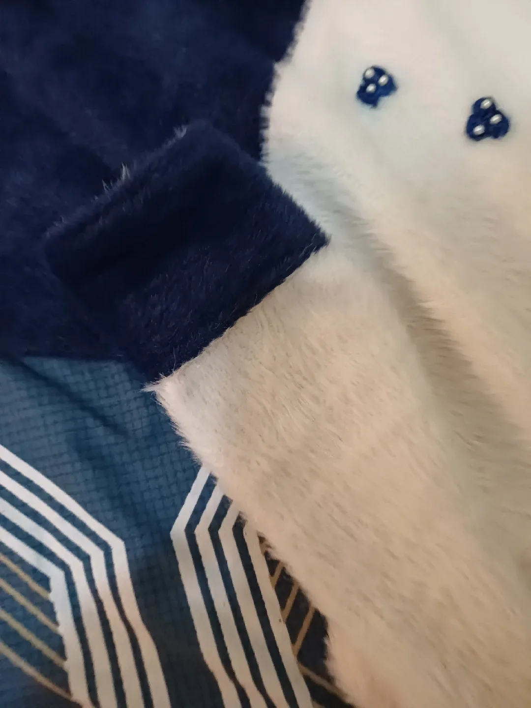 Blue & White Fuzzy Dress image indicator(3)