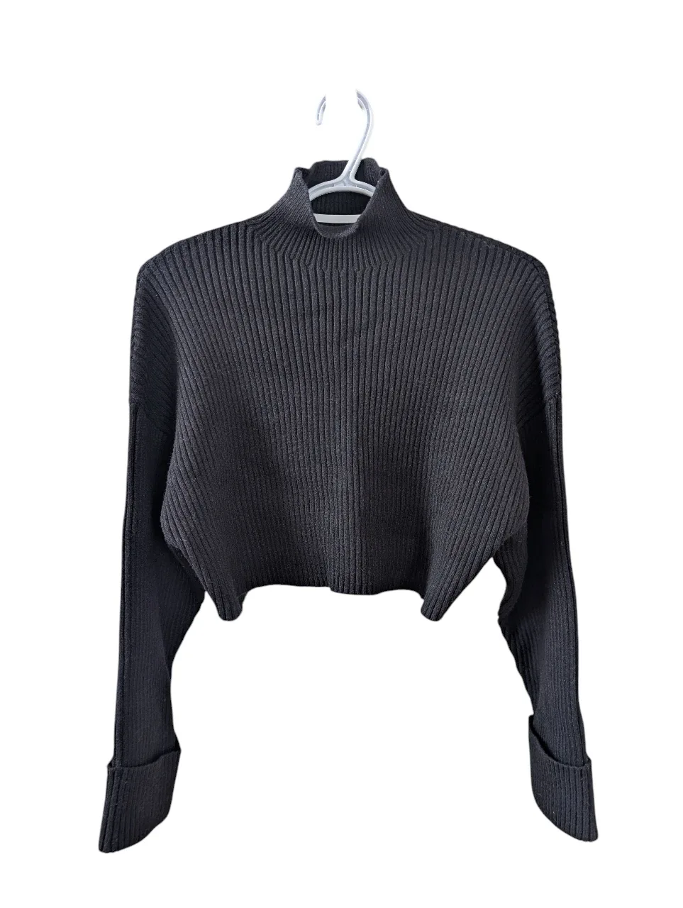 Zara black Knit Cropped Sweater-size small