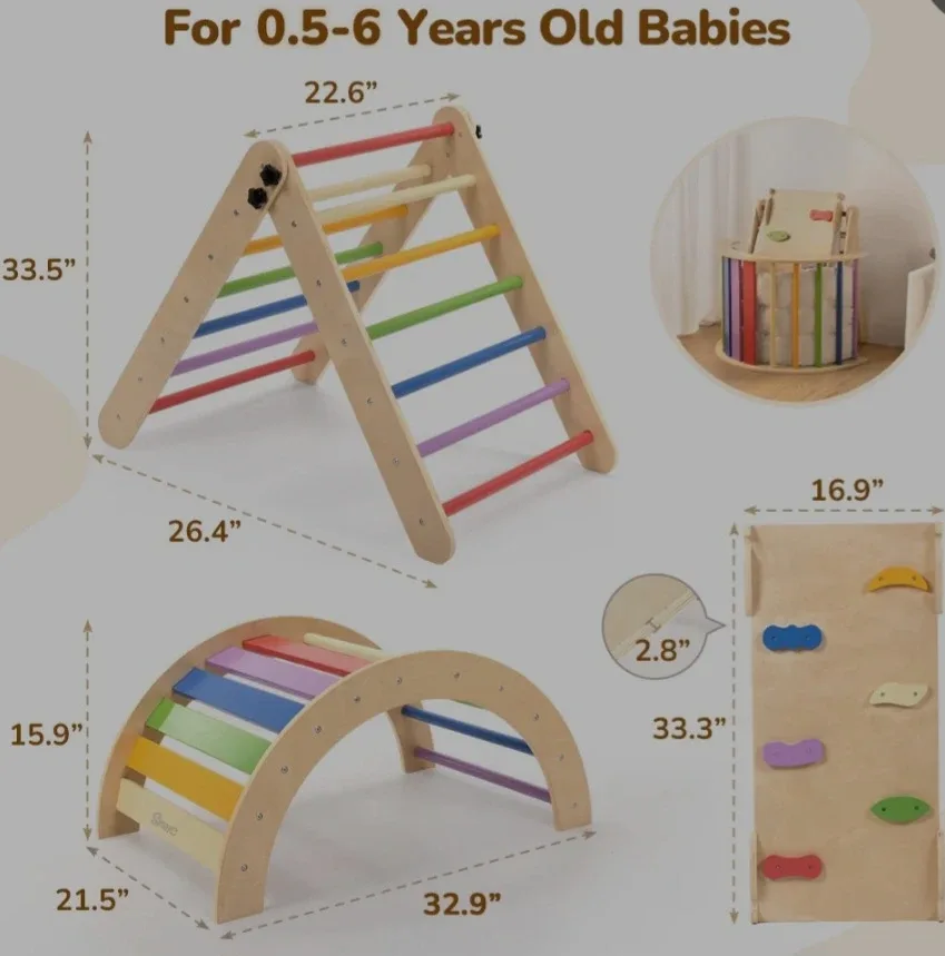 Smric 8-in-1 Pikler Climber Set - Ages 0.5-6 Years image indicator(2)