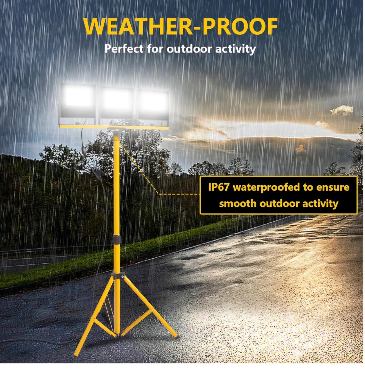 180W LED Work Light with Tripod - Yellow image indicator(3)