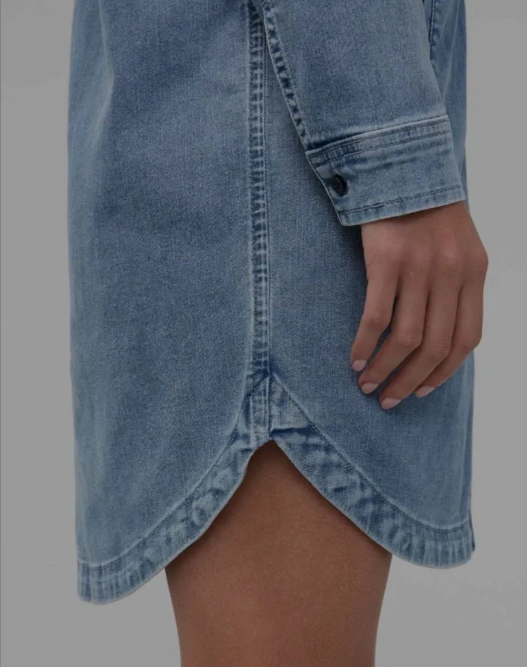 NWT Duer Performance Denim Light Shirt Dress image indicator(5)