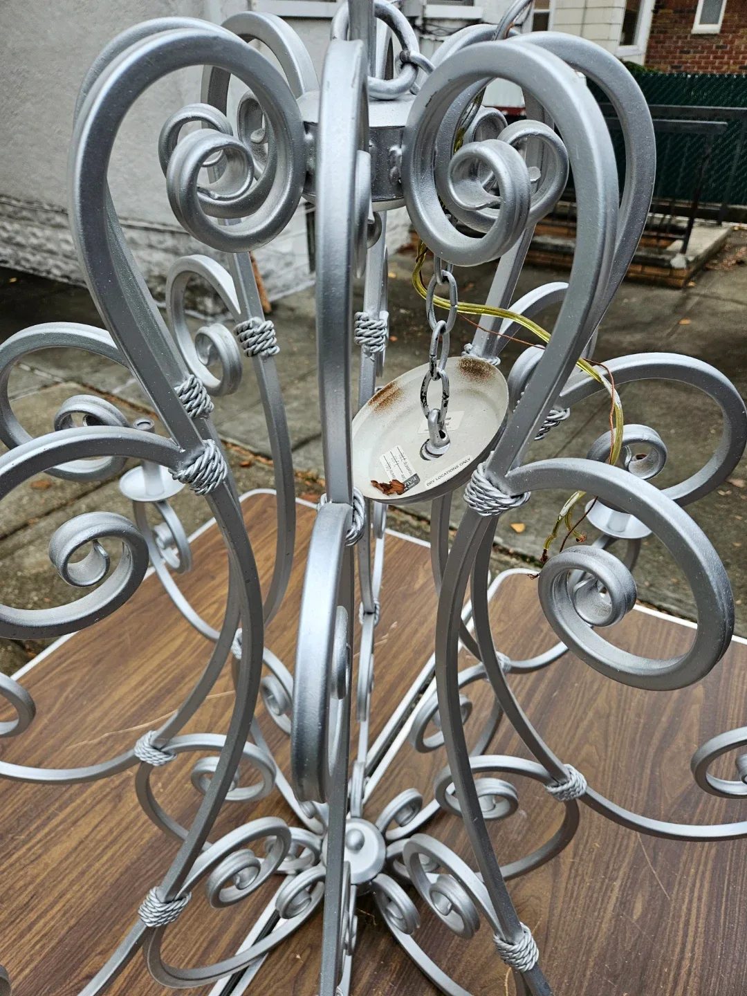 Beautiful xlarge iron silver collar chandelier image indicator(5)