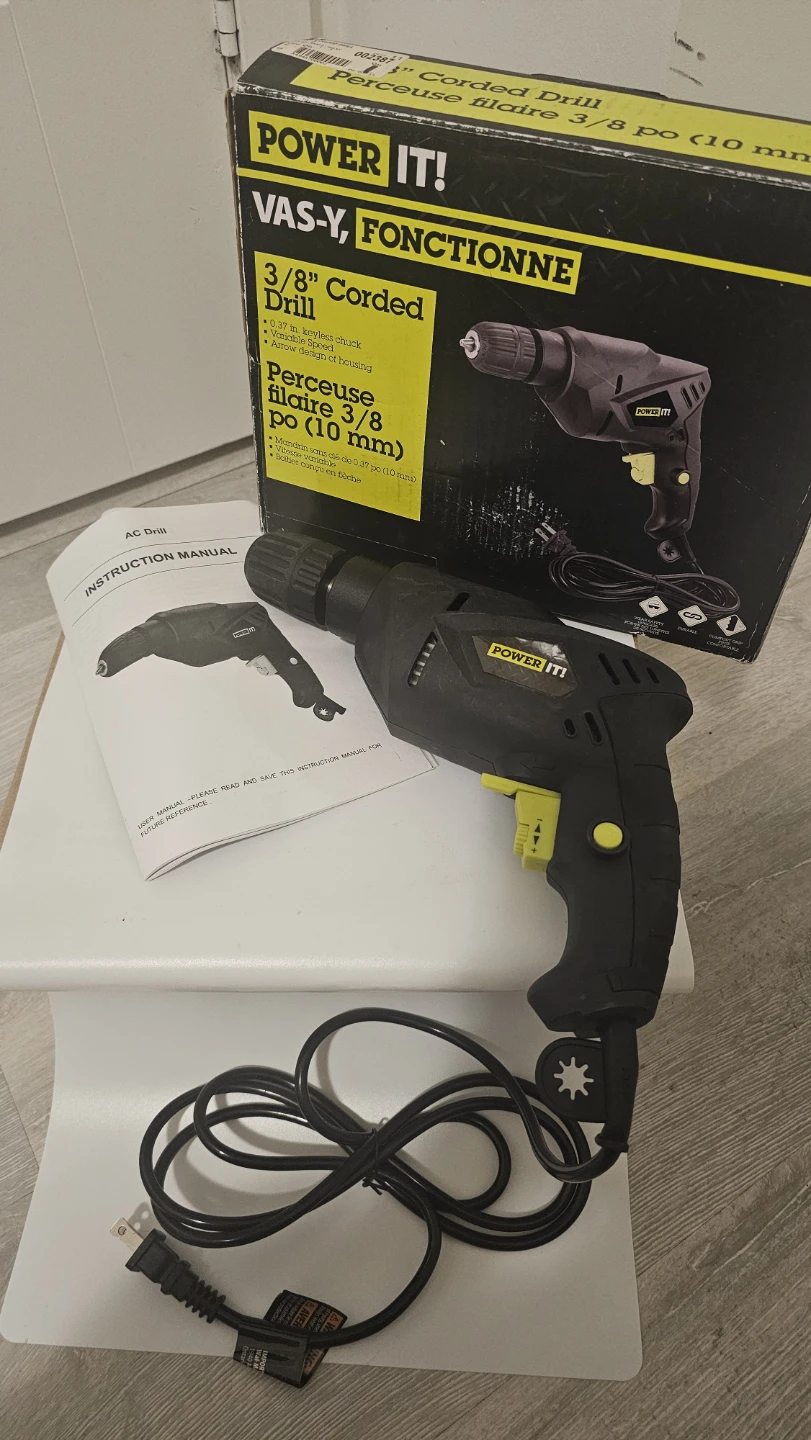 [No chuck/drill bits included] Power It! 3/8" Corded Drill - photo 3