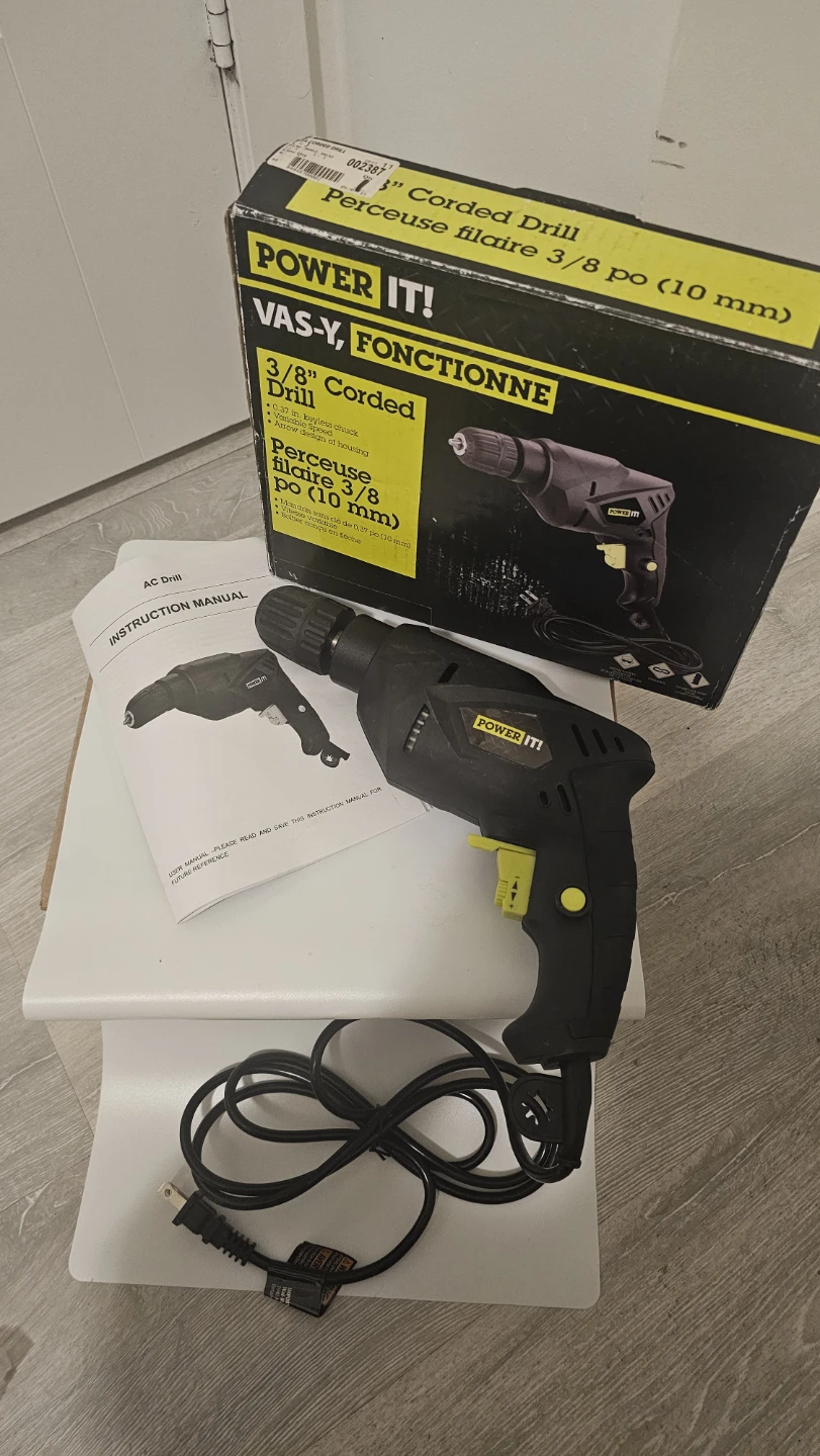 [No chuck/drill bits included] Power It! 3/8" Corded Drill - photo 4