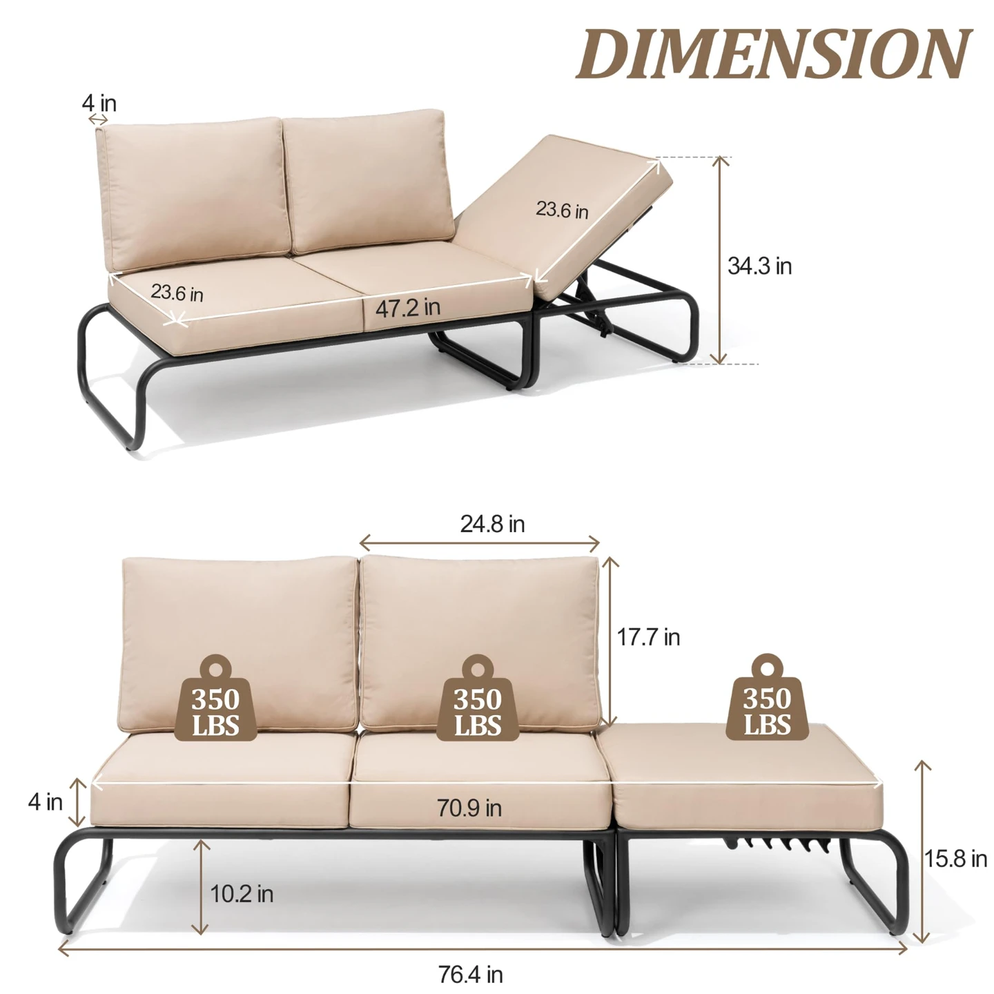 Ebern Designs patio sofa - photo 3