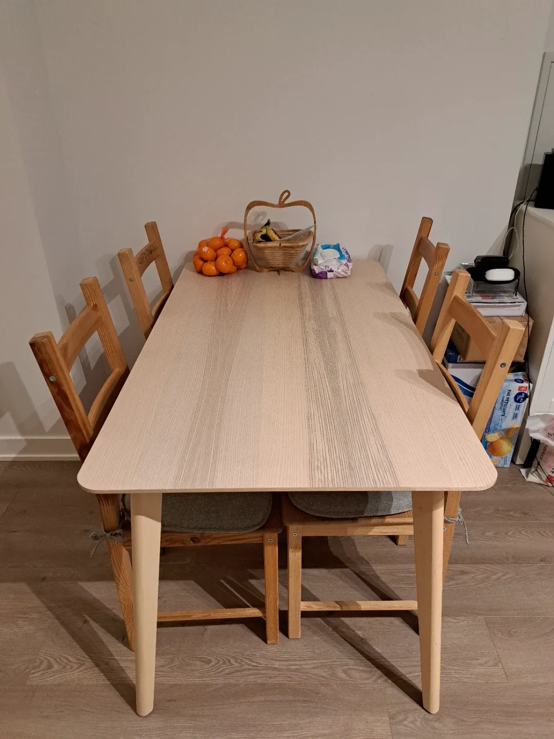 Ikea Wooden Dining Table with 4 Chairs image indicator(2)