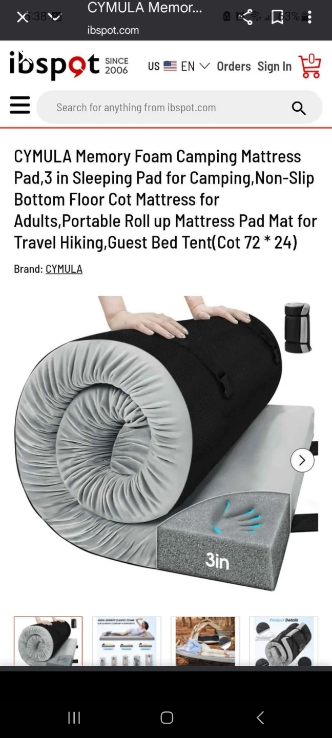 CYMULA Memory Foam Camping Mattress  brand new