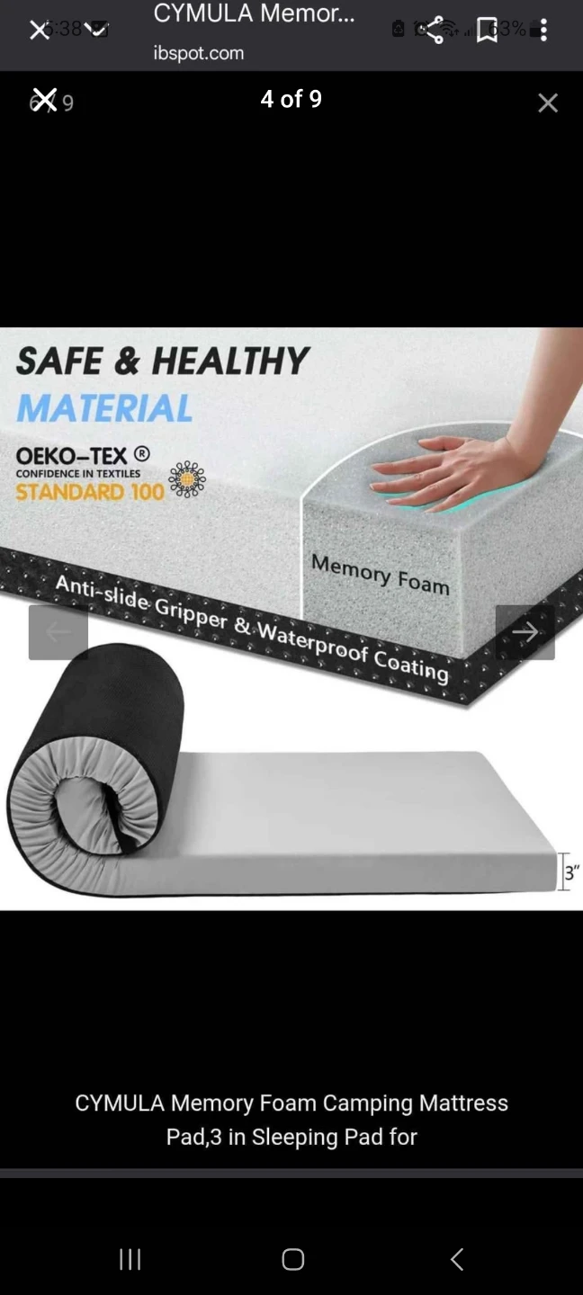 CYMULA Memory Foam Camping Mattress  brand new - photo 3