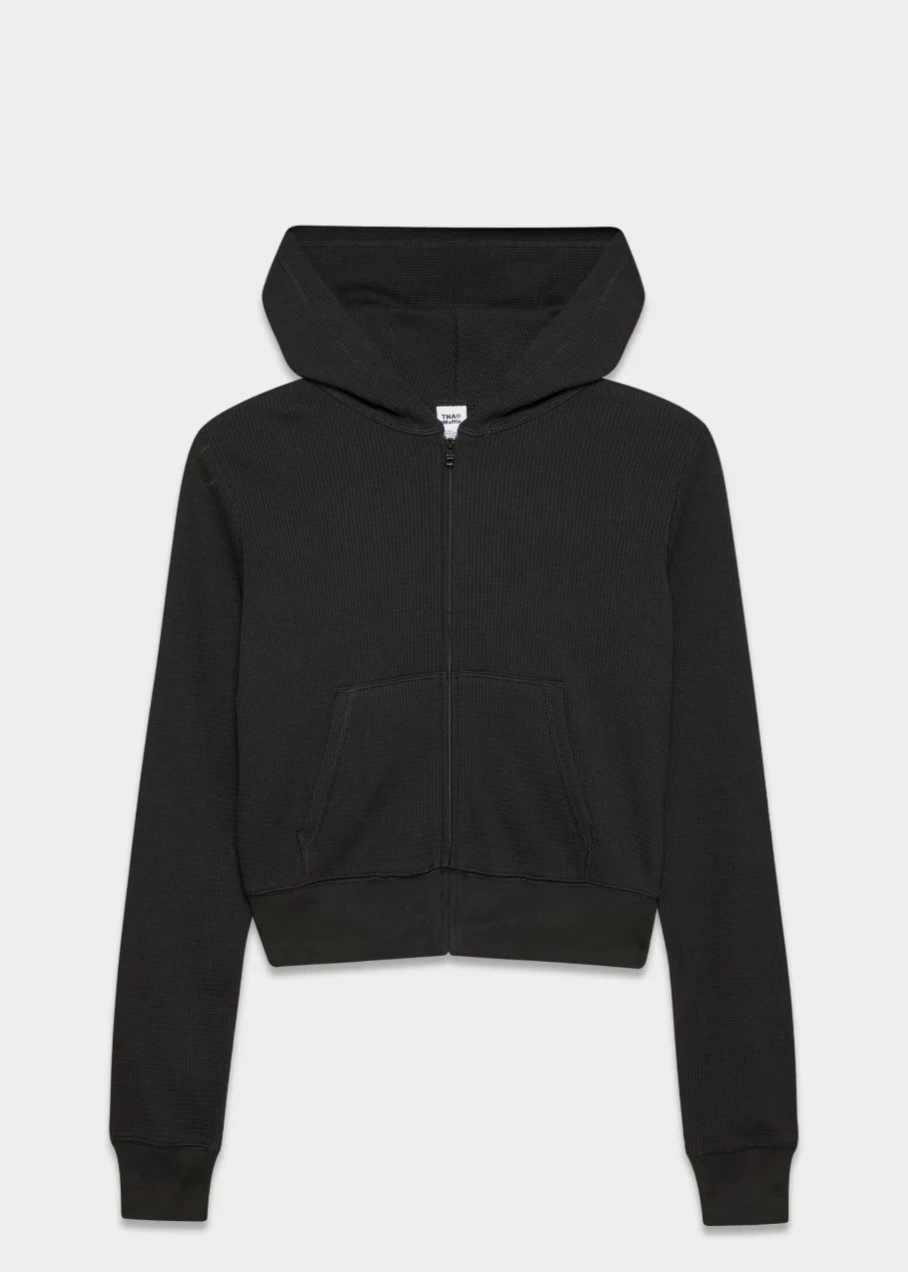 Aritzia TNA Waffle Zip-Up Hoodie - Size Large