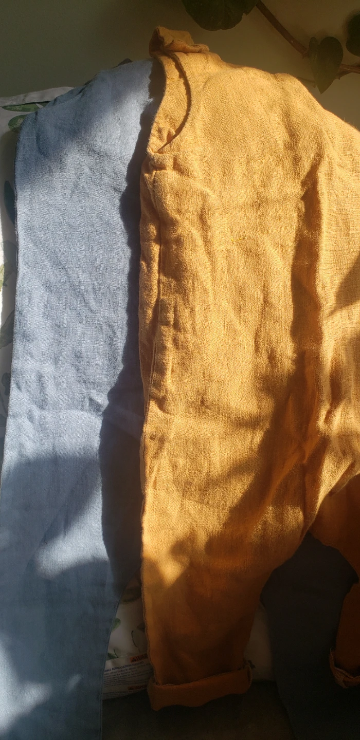Baby Rompers - Tan and Blue - photo 3