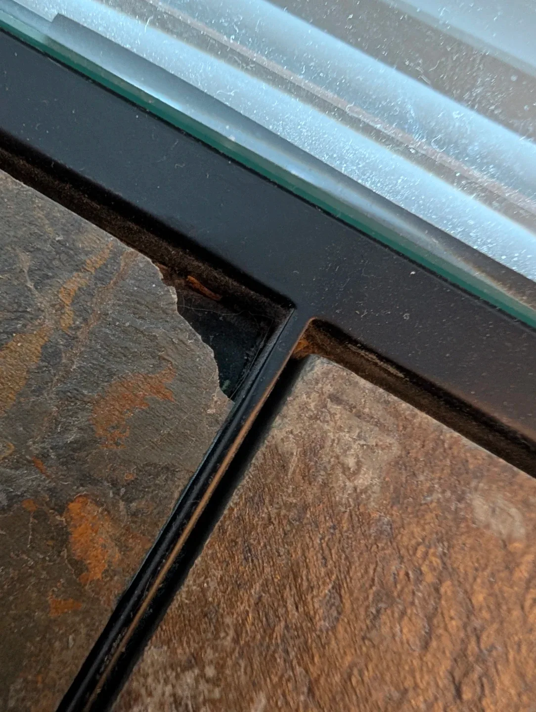 Glass Top Sofa Table with Slate and glass Tiles image indicator(3)