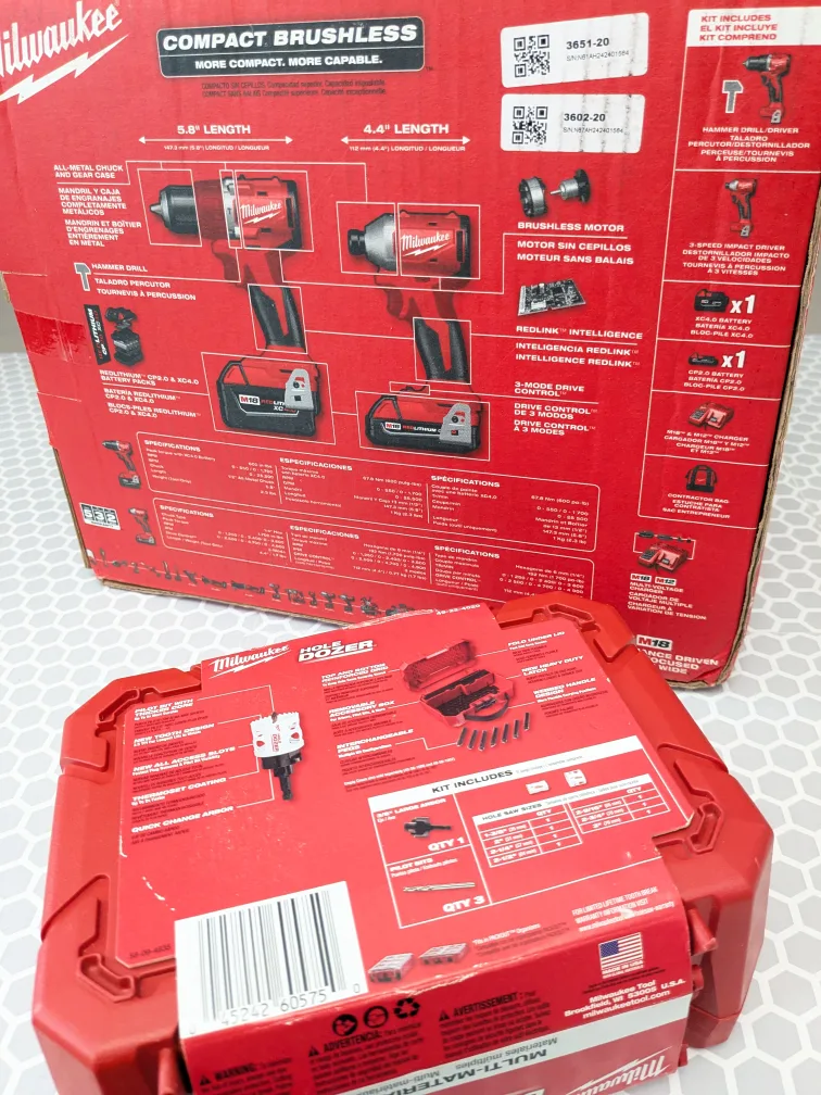 M18 Milwaukee ULTRA COMPACT Combo + Hole Dozer 11pcs image indicator(4)