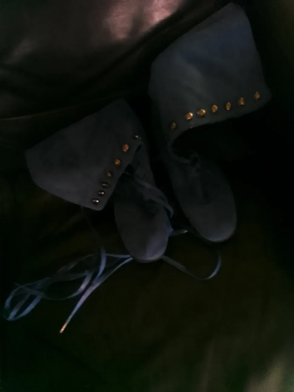 Blue Suede Lace-Up Boots size 9