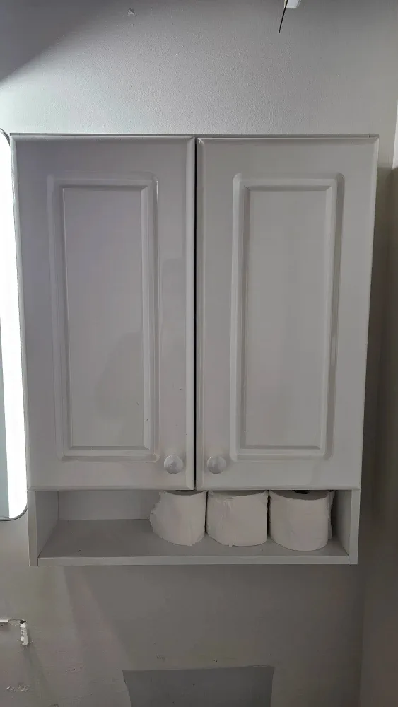 White Bathroom Cabinet with Doors