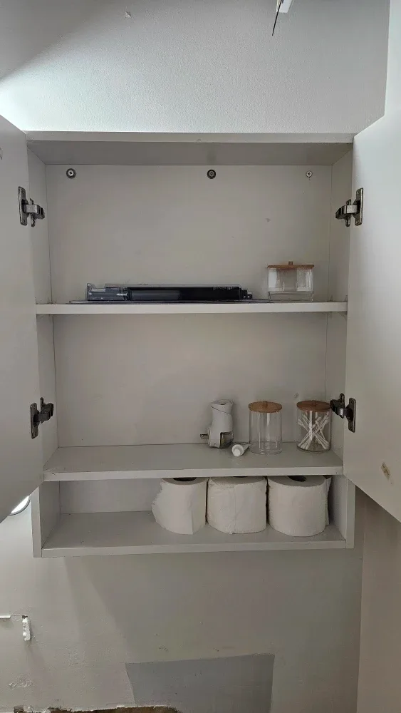 White Bathroom Cabinet with Doors image indicator(4)