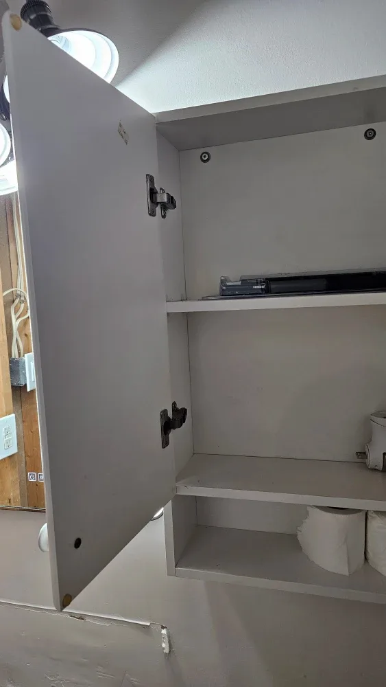 White Bathroom Cabinet with Doors image indicator(5)