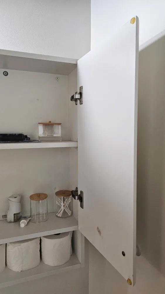 White Bathroom Cabinet with Doors image indicator(6)