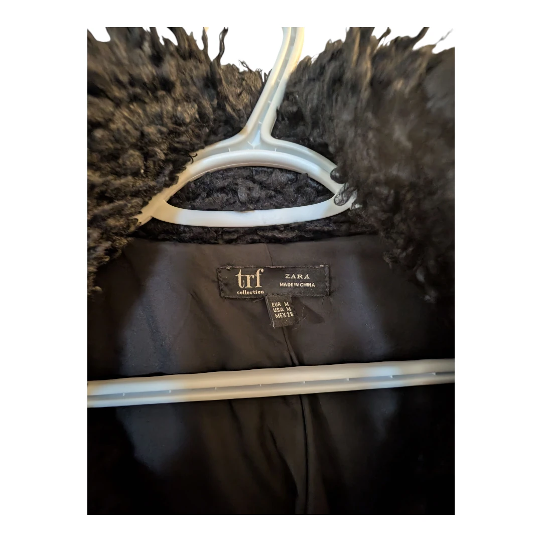 Zara TRF Collection Black Faux Fur Jacket - Size M - photo 2