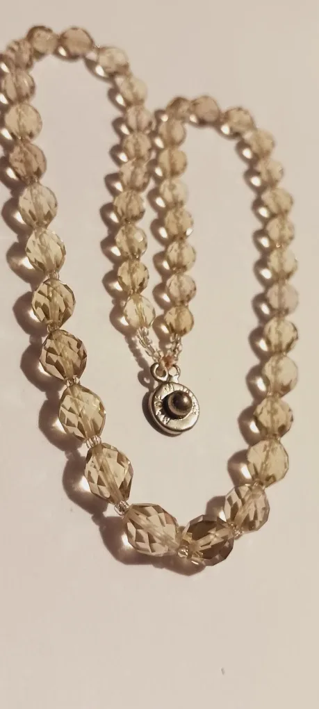 Champagne Color Smokey Quartz  Stone Japanese Necklace