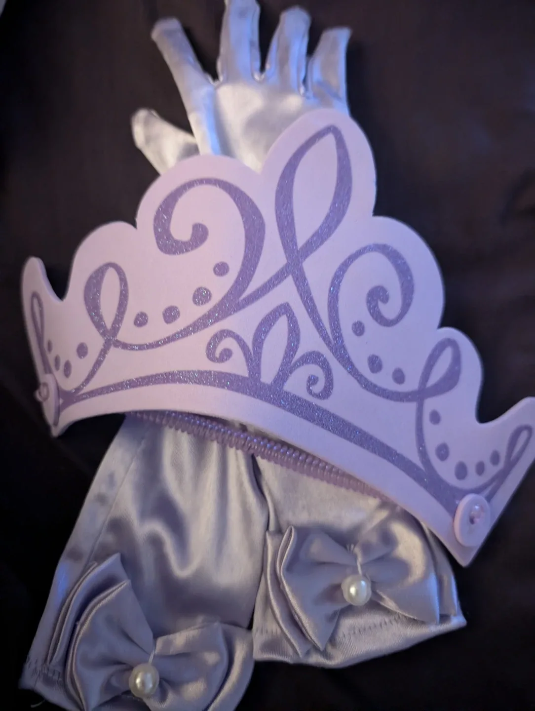 Lilac Princess Tiara and Gloves Set