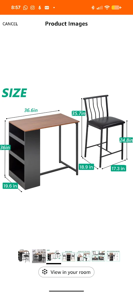 Urgent pick up - Counter Height Dining Table with chairs - photo 3