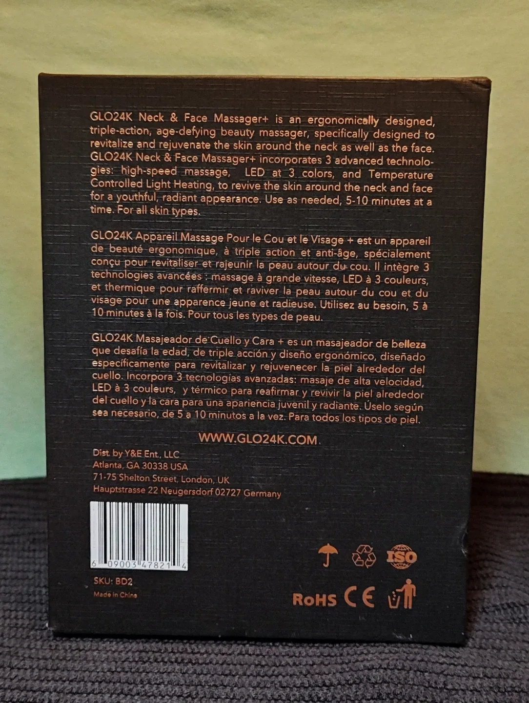 NIB GLO24K LED Beauty Therapy Device for Face & Neck image indicator(7)