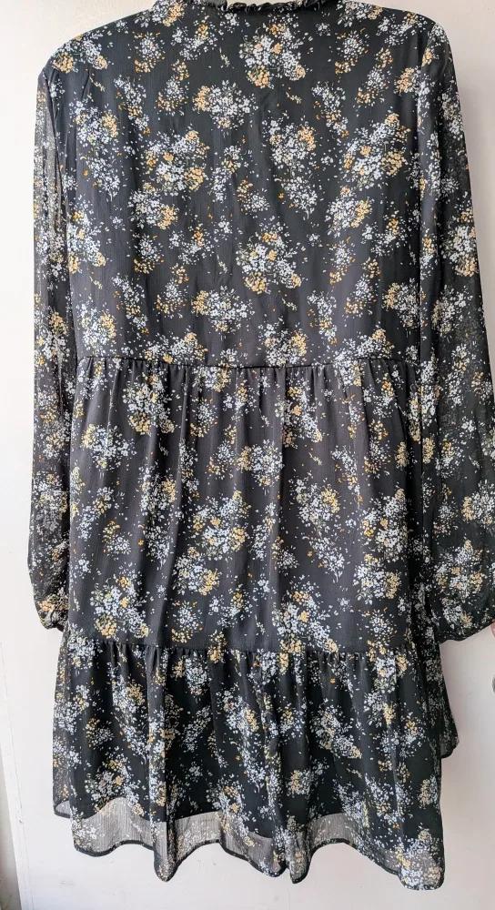 Floral Print Dress - Black image indicator(9)