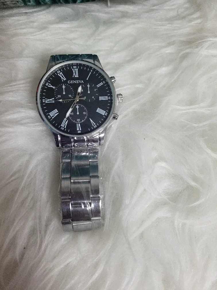 Geneva Men's Silver-Tone Watch image indicator(2)