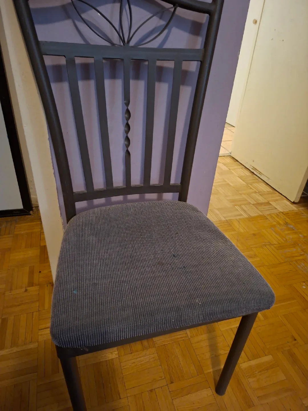 🥕Dark Metal Dining Chair with Padded Seat thumbnail