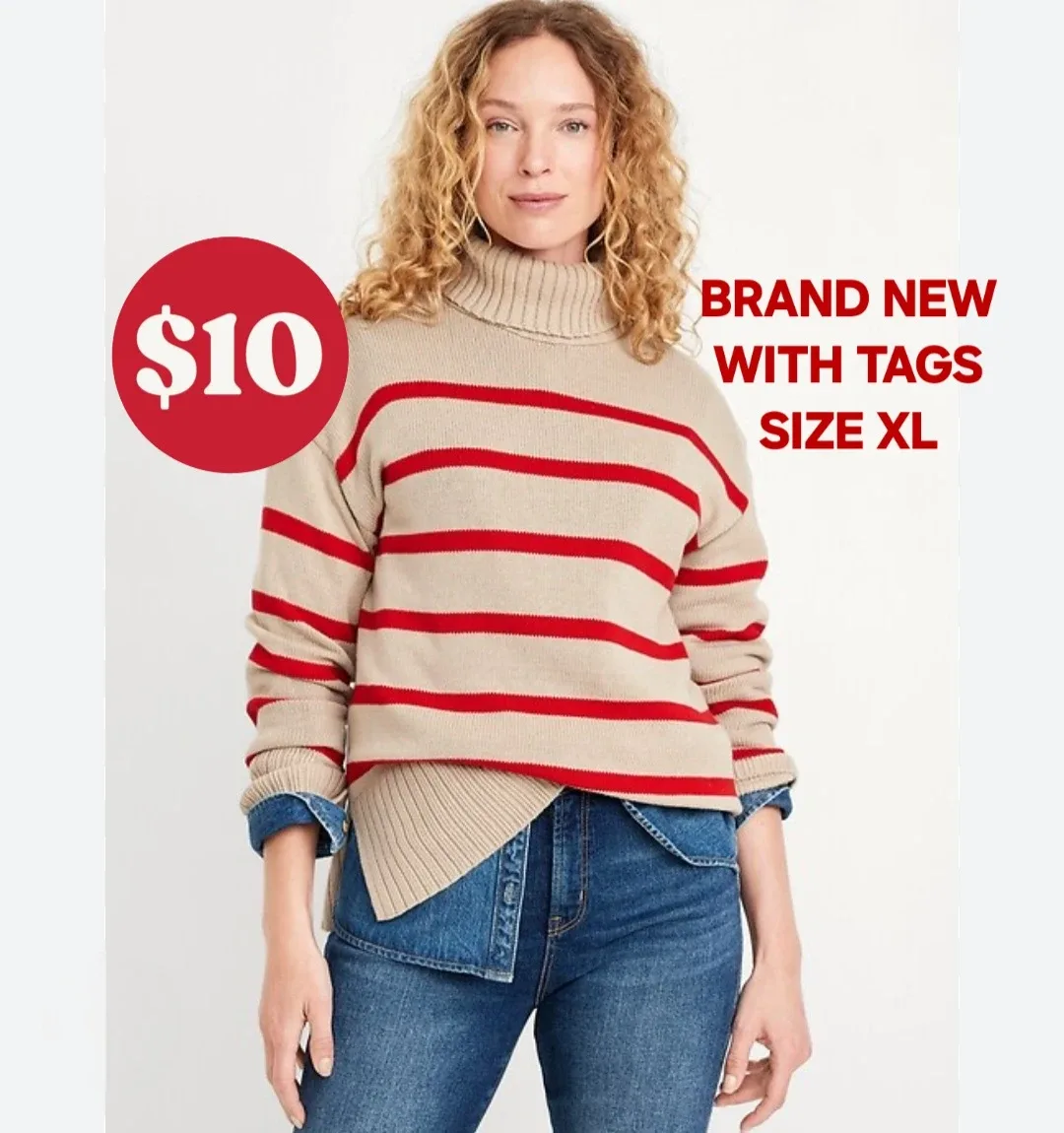 Striped Turtleneck Sweater