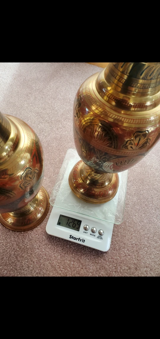 Vintage Brass Vases - Pair - photo 4