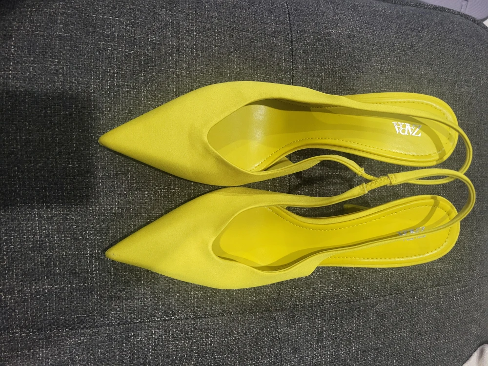 Zara Yellow Slingback Heels